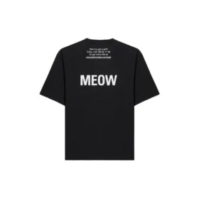 Rundhals-T-Shirt mit Aufdruck, schwarz 641532TJVG81000