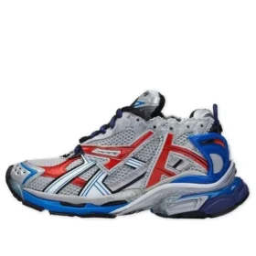Runner Sneaker „Grau Blau Rot Mesh und Nylon“ 677403W3RB61264
