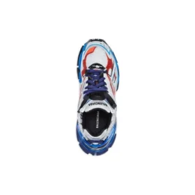 Runner Sneaker „Grau Blau Rot Mesh und Nylon“ 677403W3RB61264