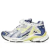Runner Sneaker „Weiß Blau Gelb Mesh und Nylon“ 677403W3RB59174