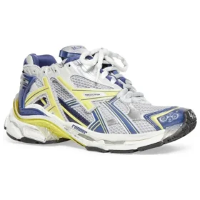Runner Sneaker „Weiß Blau Gelb Mesh und Nylon“ 677403W3RB59174