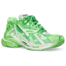 Runner Sneaker „Weiß, Neongrün, Mesh und Nylon“ 677403W3RBM3590