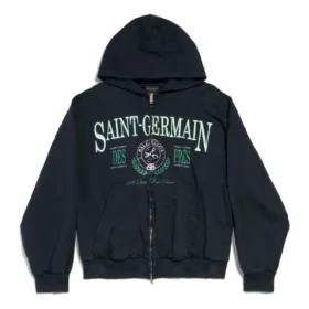 Saint Germain Full-Zip-Hoodie Regular Fit „Dark Blue“ 803264TRVO98065