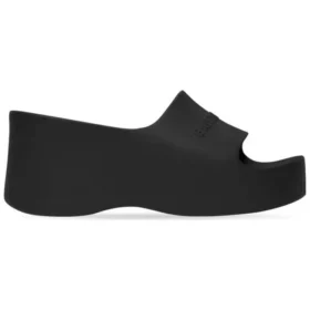 Sandalen mit klobigem Keilabsatz „Black Rubber“ 737923W1S891000