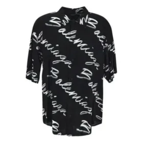 Scribble-Logo-Kurzarm-Shirt im Minimal-Stil „Schwarz Weiß“ 681813TML131070