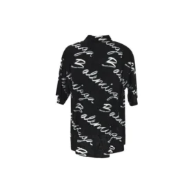 Scribble-Logo-Kurzarm-Shirt im Minimal-Stil „Schwarz Weiß“ 681813TML131070