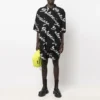 Scribble-Logo-Kurzarm-Shirt im Minimal-Stil „Schwarz Weiß“ 681813TML131070