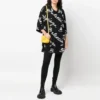 Scribble-Logo-Kurzarm-Shirt im Minimal-Stil „Schwarz Weiß“ 681813TML131070