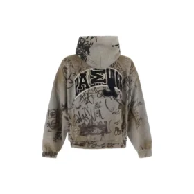 Scribbled Hoodie in mittlerer Passform „Grey“ 744457TOVA81300