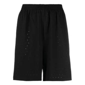 Shorts mit perforiertem, elastischem Bund „Schwarz“ 674591TMVD41000