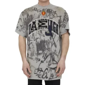 Skater-Graffiti-T-Shirt „Heather Grey“ 739028TOVA71300