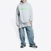 Slime Hoodie Wide Fit „Grey Green“ 674986TLVF21203