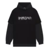 Slime Langarm-Kapuzen-T-Shirt „Schwarz“ 681029TLVF11069