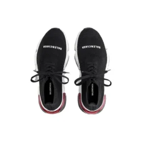 Speed 1.0 Schnür-Sneaker „Schwarz-Weiß mit roter transparenter Sohle“ 617217W05GG1014