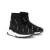 Speed 1.0 Sneaker „Weißes Logo, Monogramm, schwarzer Strick“ 597425W2DBF1015