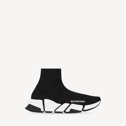 Speed 2.0 Damen-Sneaker aus recyceltem Strick mit zweifarbiger Sohle in Schwarz/Weiß Speed 2.0 Damen-Sneaker aus recyceltem Strick mit zweifarbiger Sohle in Schwarz/Weiß