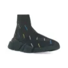 Speed 2.0 Sneaker „Recycled Knit Black mit mehrfarbigem Allover-Logo“ 617239W2DF01088