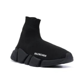 Speed 2.0 Sneaker „Schwarzer, glänzender Strick mit schwarzer Sohle“ 636833W2AF31000