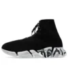 Speed 2.0 Sneaker „Schwarzer recycelter Strick und weiße Sohle“ 617258W2DD41091