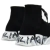 Speed 2.0 Sneaker „Schwarzer recycelter Strick und weiße Sohle“ 617258W2DD41091