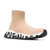 Speed Graffiti Sneaker „Beige gestrickt mit weißer und schwarzer Graffiti-Sohle“ 605942W2DB79791