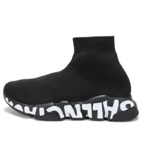Speed Graffiti Sneaker „Schwarz, Strick, weiße Graffiti-Sohle“ 605942W2DB71006