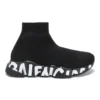 Speed Graffiti Sneaker „Schwarz, Strick, weiße Graffiti-Sohle“ 605942W2DB71006