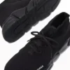 Speed Lace Up Sneaker „Schwarzer recycelter Strick und schwarze Sohle“ 587289W2DB11013