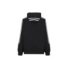 Sportlicher Hoodie mit gestreiften Ärmeln und Kapuze, Oversize „Schwarz Weiß“ 704023TMVG23869