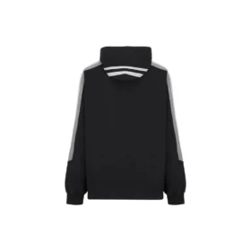 Sportlicher Hoodie mit gestreiften Ärmeln und Kapuze, Oversize „Schwarz Weiß“ 704023TMVG23869