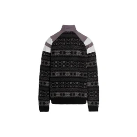 Sporty B Half Zip Track Mix Jacquard-Strickpullover „Black Grey“ 675289T16171240