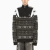 Sporty B Half Zip Track Mix Jacquard-Strickpullover „Black Grey“ 675289T16171240