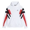 Sporty B Hoodie mit Reißverschluss und Kapuze „Weiß Schwarz Rot“ 675330TLVA39028