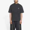 Sporty B T-Shirt in mittlerer Passform „Washed Black“ 612966TLV991070