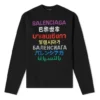 Sprachen Rundhals-Strickpullover „Black Multicolor“ 646491T15952771