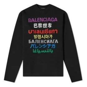 Sprachen Rundhals-Strickpullover „Black Multicolor“ 646491T15952771