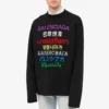 Sprachen Rundhals-Strickpullover „Black Multicolor“ 646491T15952771