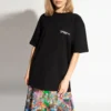 SS21 Besticktes Kurzarm-Shirt, schwarz, 641655TKV861070