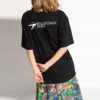 SS21 Besticktes Kurzarm-Shirt, schwarz, 641655TKV861070