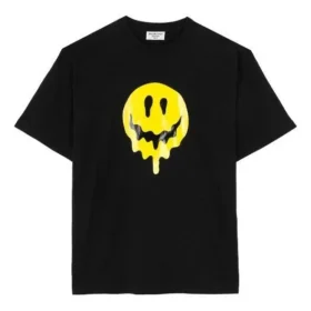 SS21 Drip Peace T-Shirt mit großem Aufdruck, weite Passform, schwarz 641655TKVA11012 SS21 Drip Peace T-Shirt mit großem Aufdruck, weite Passform, schwarz 641655TKVA11012