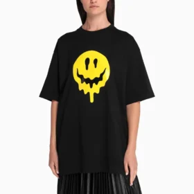 SS21 Drip Peace T-Shirt mit großem Aufdruck, weite Passform, schwarz 641655TKVA11012 SS21 Drip Peace T-Shirt mit großem Aufdruck, weite Passform, schwarz 641655TKVA11012