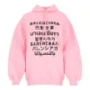 SS21 Hoodie mit Aufdruck, rosa 641529TJVI61401