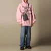 SS21 Hoodie mit Aufdruck, rosa 641529TJVI61401