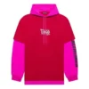 SS21 Kapuzen-Langarmjacke mit Patchwork-Details, Unisex, Rosa-Rot 657037TKV826295
