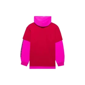SS21 Kapuzen-Langarmjacke mit Patchwork-Details, Unisex, Rosa-Rot 657037TKV826295