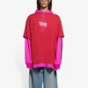 SS21 Kapuzen-Langarmjacke mit Patchwork-Details, Unisex, Rosa-Rot 657037TKV826295