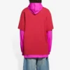 SS21 Kapuzen-Langarmjacke mit Patchwork-Details, Unisex, Rosa-Rot 657037TKV826295