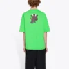 SS21 Kurzarm-Unisex-Shirt mit kleinem Cartoon-Aufdruck, grün 612966TJVM93302