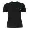 SS21 Logo Rundhals-T-Shirt mit kurzen Ärmeln, schwarz 612964TJV871070