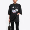 SS21 Love Bear T-Shirt mit Aufdruck, schwarz 641532TJVI11000